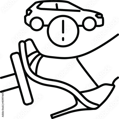 line vector icon, car accident, high-heeled shoes