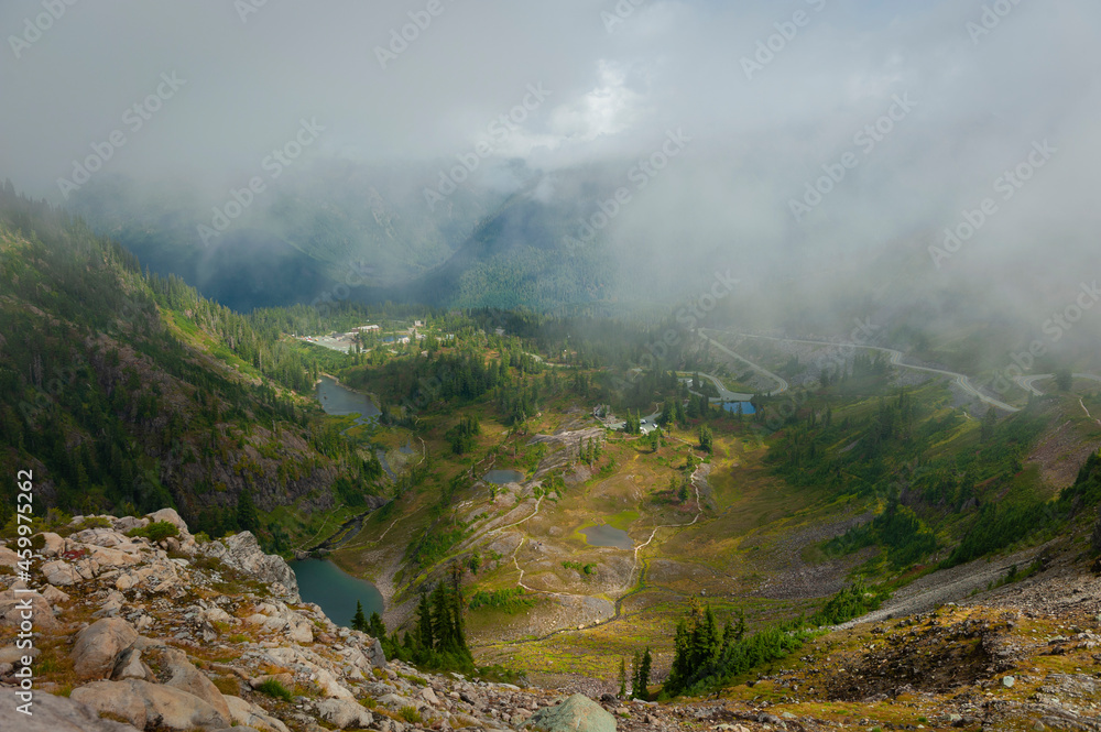 Heather Meadows, Mt. Baker, Washington. You’ll find fantastic subalpine wildflower displays with heather and huckleberry meadows that roll for miles at Heather Meadows. 