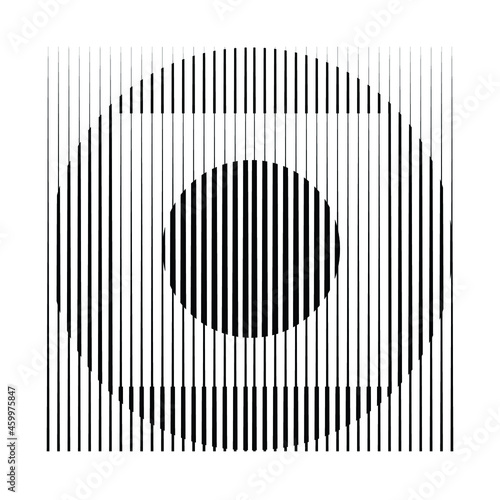 Rectangle Logo with lines.Square unusual icon Design .Black Vector stripes .Geometric shape.