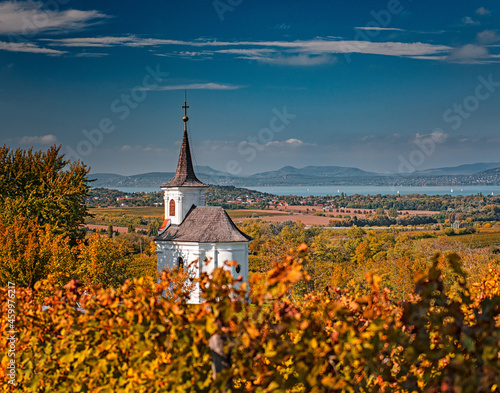 Nice chapel at Balatonlelle, Hungary in autumn