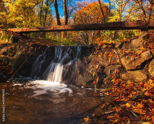 Nice waterfall in autumn