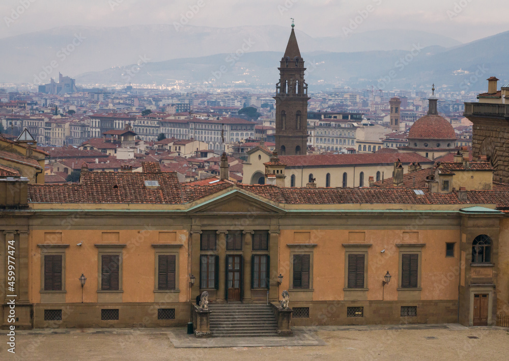 View of Florence on a winter evening View of Florence on a winter evening