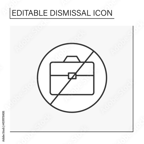 Job loss line icon. Unemployment. Fired person. Dismissal concept. Isolated vector illustration. Editable stroke