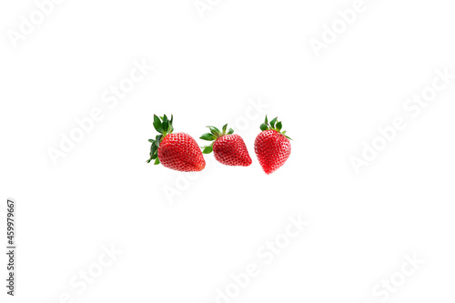 Appetizing ripe strawberries on a white background