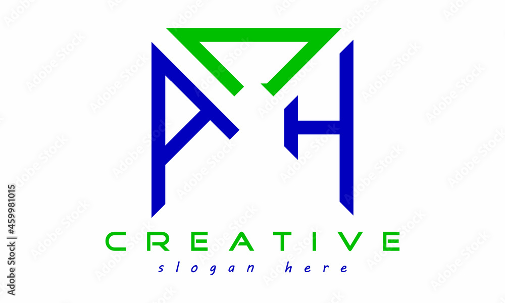 geometric monogram letters ACH logo design vector, business logo, icon shape logo, rectangle squire polygon letters modern unique minimalist creative logo design, vector template geometric monogram letters ACH logo design vector, business logo, icon shape logo, rectangle squire polygon letters modern unique minimalist creative logo design, vector template