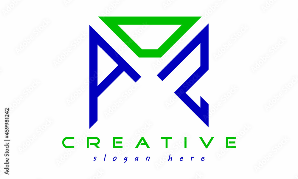 geometric monogram letters ADZ logo design vector, business logo, icon shape logo, rectangle squire polygon letters modern unique minimalist creative logo design, vector template