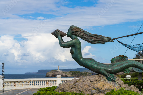 Mermaid sculpture in the city of Santander in Cantabria, Spain. 