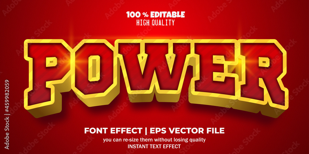 editable text effect power style