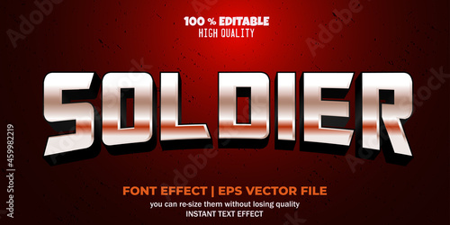 editable text effect soldier style