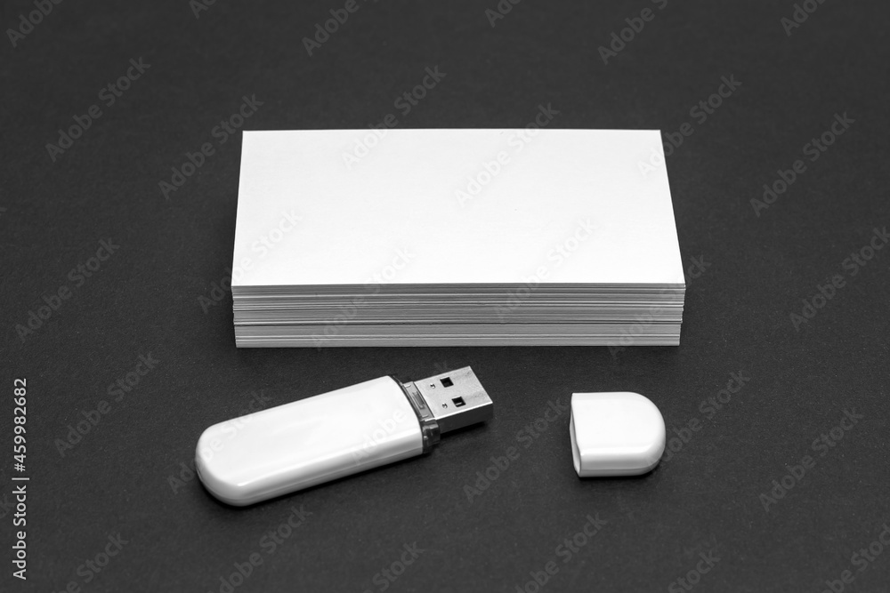 usb flash drive and business card mockup usb flash drive and business card mockup