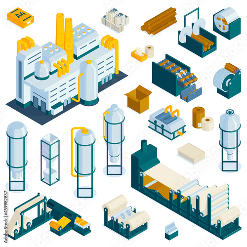 Paper Production Icon Set