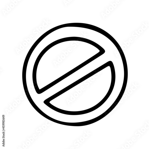 prohibition sign line vector doodle simple icon