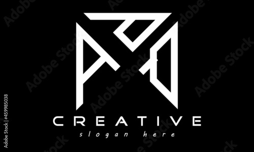 geometric monogram letters APQ logo design vector, business logo, icon shape logo, rectangle squire polygon letters modern unique minimalist creative logo design, vector template photo