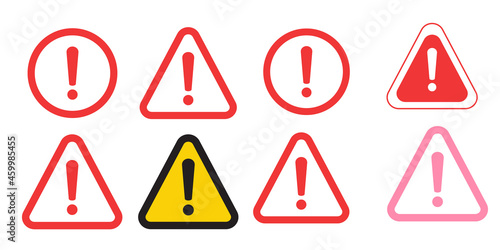 Attention please badge or banner. Danger sign design. Caution error icon