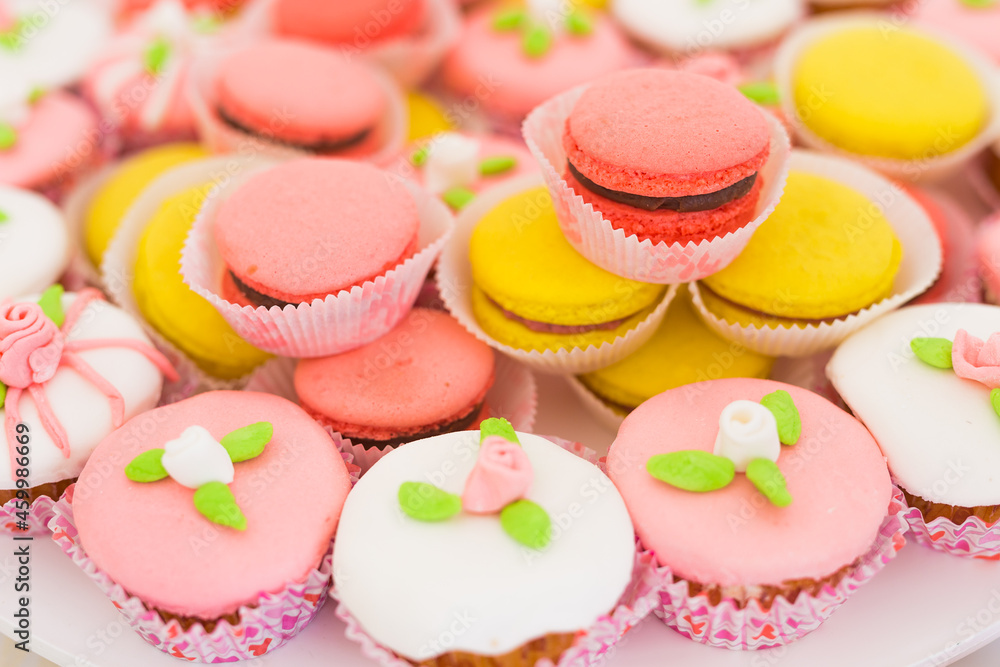 closeup of a cupcakes on a plate