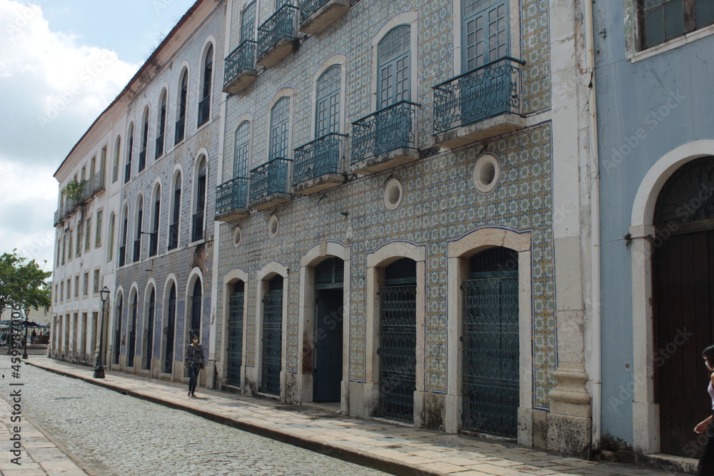 Colonial tile facades in the historic center of São Luís MA, Northeast Brazil