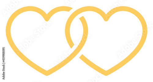 ハートの重なり（黄色）