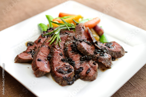 Sous Vide Flat Iron Steak with Rosemary Balsamic Sauce