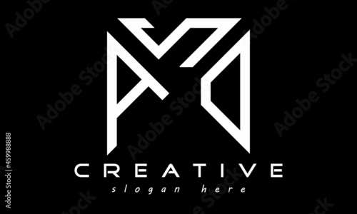 geometric monogram letters ASD logo design vector, business logo, icon shape logo, rectangle squire polygon letters modern unique minimalist creative logo design, vector template