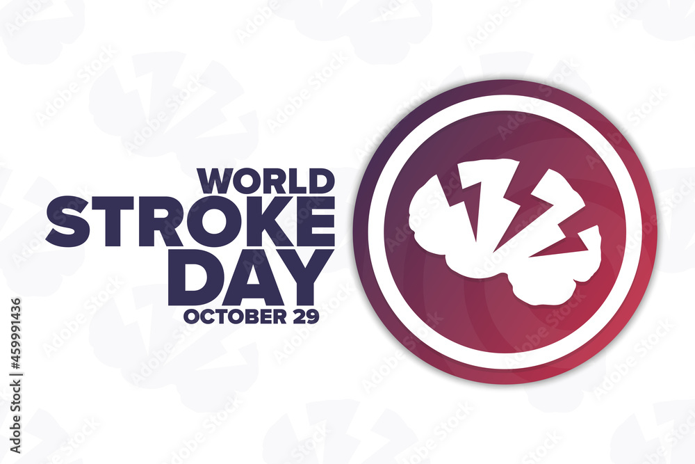Fototapeta premium World Stroke Day. October 29. Holiday concept. Template for background, banner, card, poster with text inscription. Vector EPS10 illustration.
