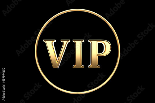 VIP-3d golden font with golden ring