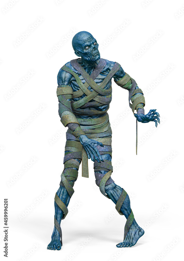 mummy is looking for someone on white background mummy is looking for someone on white background