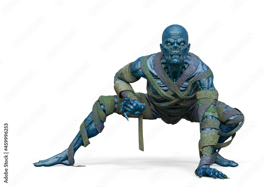 mummy is ready to attack on white background mummy is ready to attack on white background