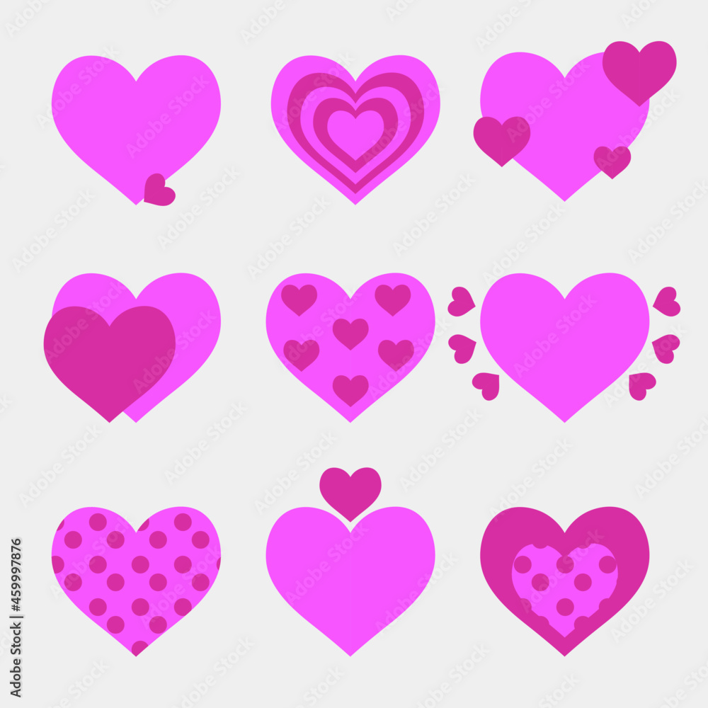 set of hearts icons