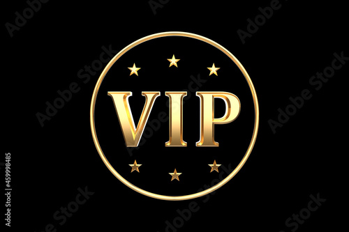 VIP 3d golden sign stars