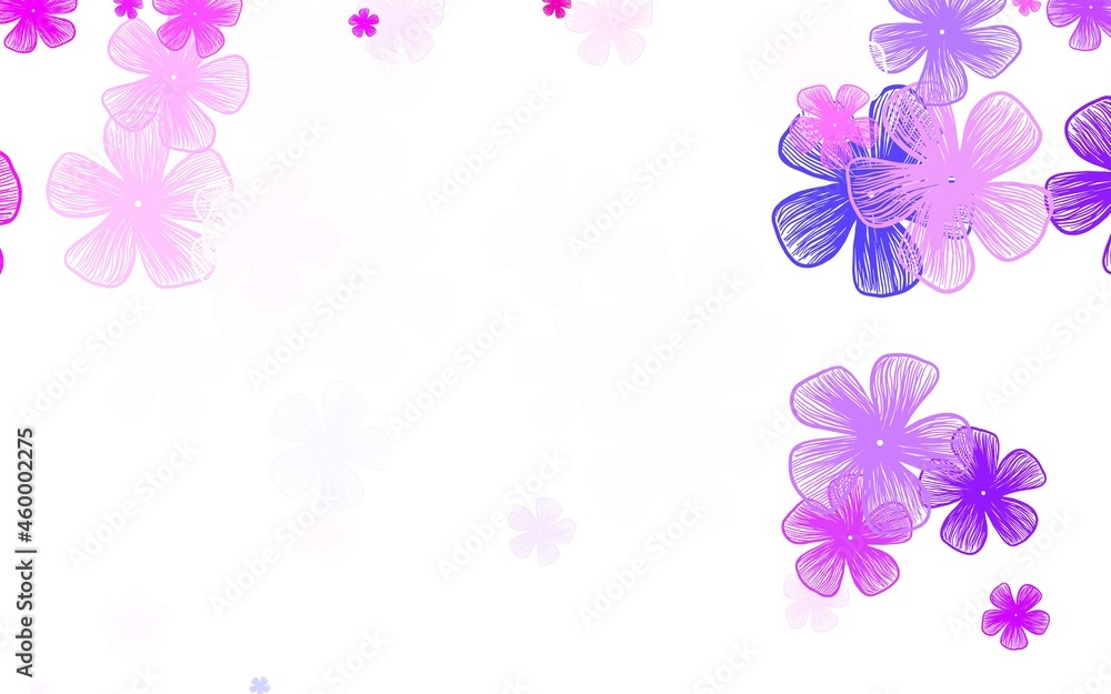 Light Blue, Red vector abstract design with flowers.