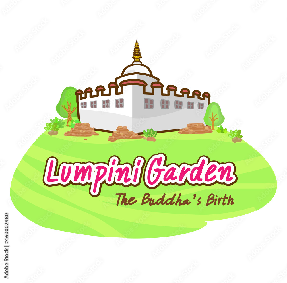 Lumpini Garden on White  background.