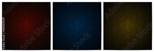  Geometric pattern with polygonal stripes dark background luxury of red, blue and gold