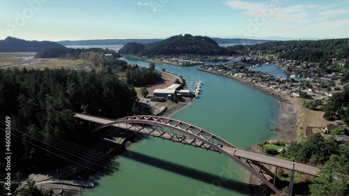 Wallpaper Mural Rising Aerial of Coastal Town in Rural Washington State Torontodigital.ca