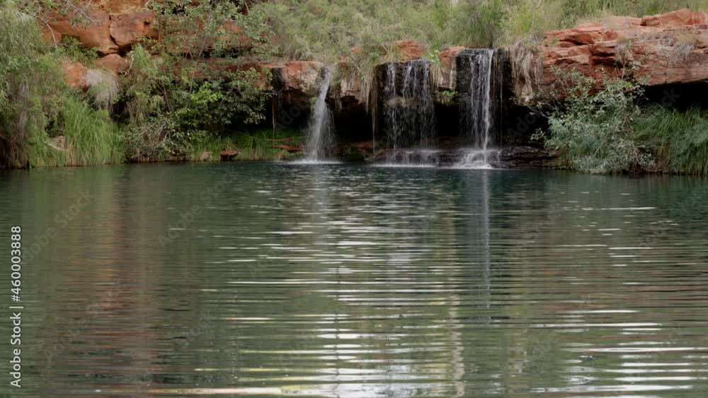 zoom in on the waterfall of the popular fern pool at dales gorge in karijini national park of western australia zoom in on the waterfall of the popular fern pool at dales gorge in karijini national park of western australia