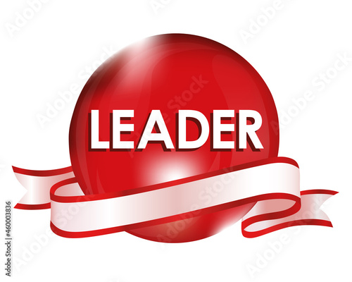 leader in red sphere and ribbon illustration