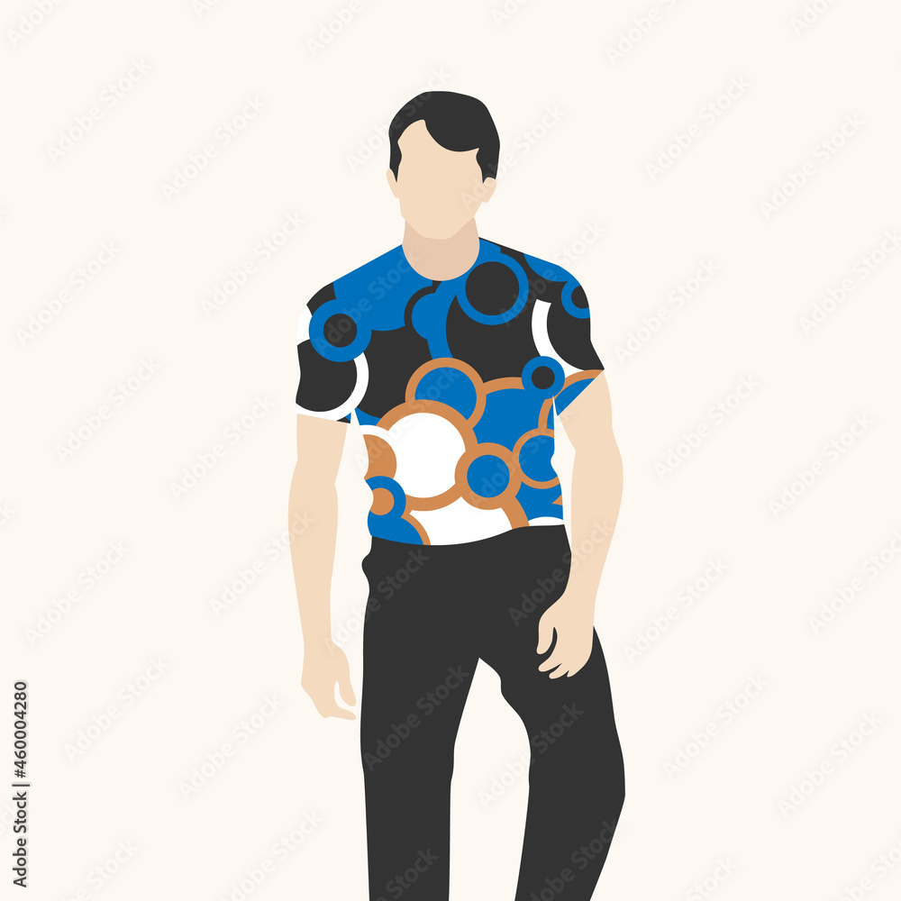 Minimalist illustration with fashion man.
Minimalist illustration with fashion man.