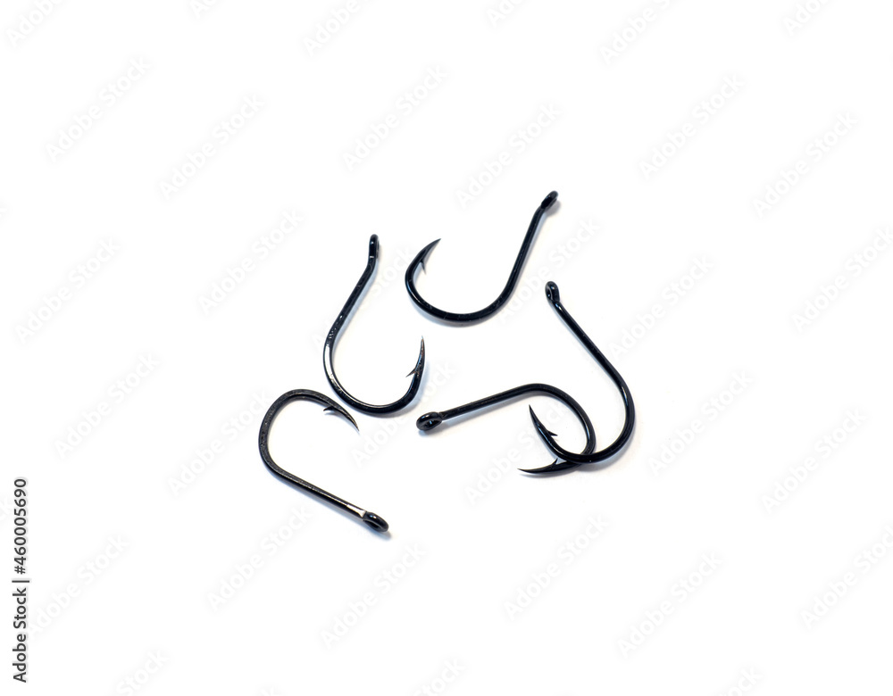 fish hooks for catching carp on a white background fish hooks for catching carp on a white background