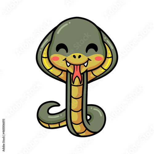 Cute little cobra snake cartoon