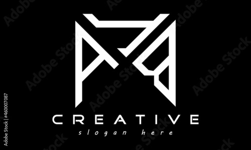geometric monogram letters AYB logo design vector, business logo, icon shape logo, rectangle squire polygon letters modern unique minimalist creative logo design, vector template