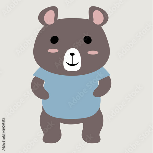 Cute animal . Hand drawn characters. Vector illustration