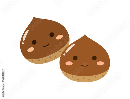 栗をキャラクターにした可愛いイラスト