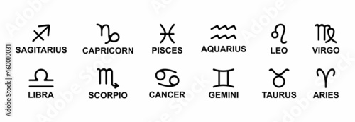 zodiac sign icon set, zodiac sign vector  set symbol