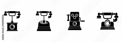 telephone icon set, old telephone icon vector sign symbol
