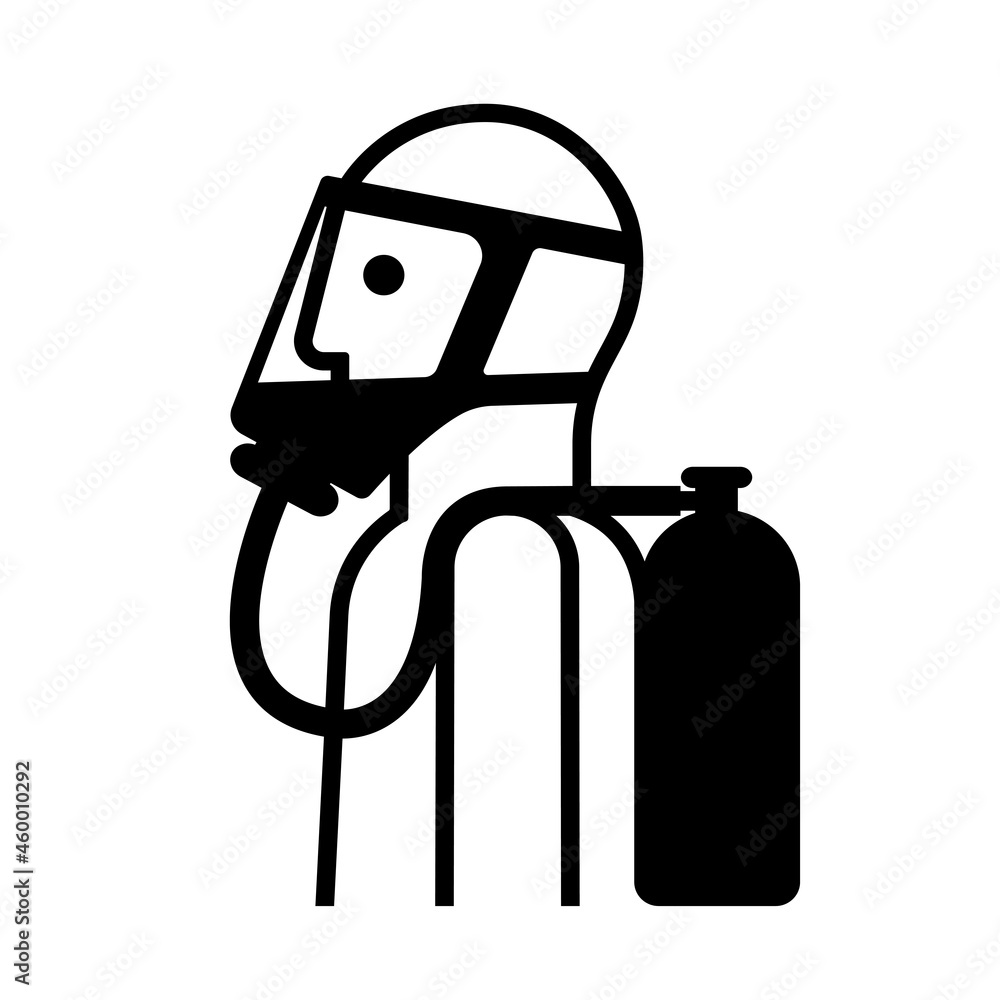 Breathing Apparatus Black Icon ,Vector Illustration, Isolate On White Background Label. EPS10 Breathing Apparatus Black Icon ,Vector Illustration, Isolate On White Background Label. EPS10