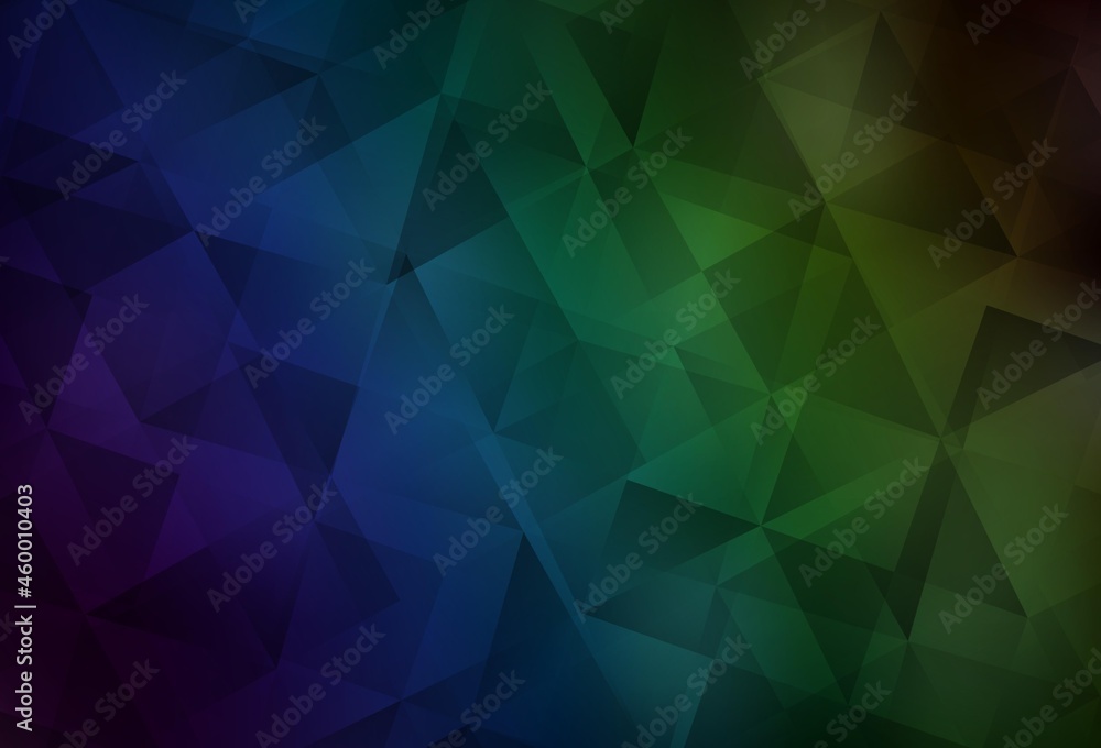 Dark Blue, Green vector triangle mosaic texture.