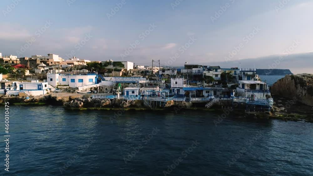 Cabins By The Shoreline Overlooking Mediterranean Sea. Talet El Rih, Lebanon. Cabins By The Shoreline Overlooking Mediterranean Sea. Talet El Rih, Lebanon.