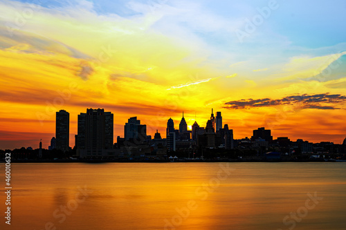 Sunset in Philadelphia taken from the Camden waterfront