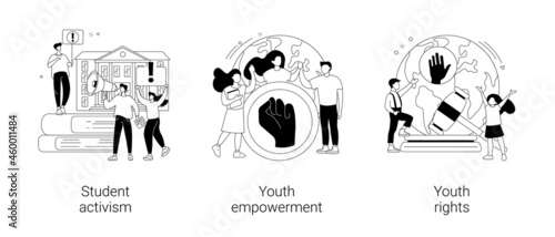 Social movement abstract concept vector illustrations.