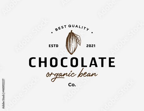 Cocoa bean logo template