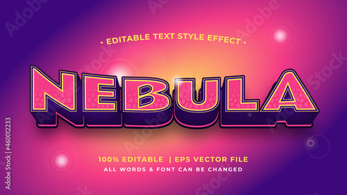 Nebula Outer Space Galaxy Futuristic 3d Text Style Effect. Editable illustrator text style.